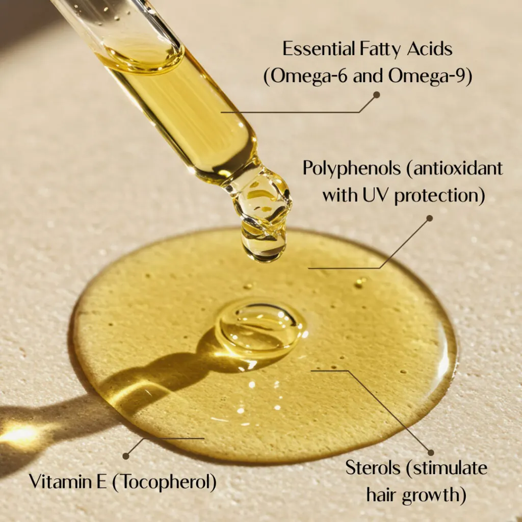 Argan oil drop from a dropper